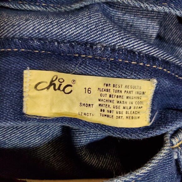 Chic 80s Jeans Women Blue Straight Denim Size 16 Short Length Measures 30x27 - Picture 3 of 10